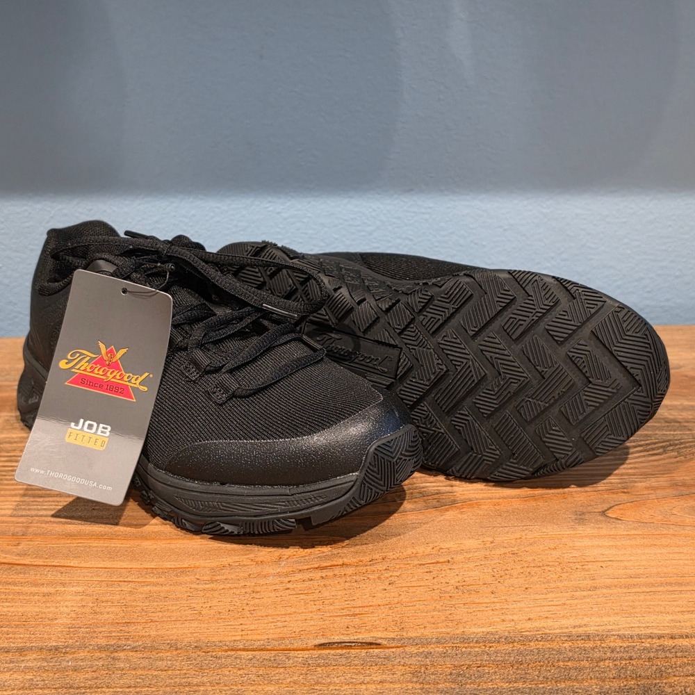 Thorogood Kids Job Fitted Sneakers Black Mesh Athletic Uniform‎ Shoes Size 4.5Y
